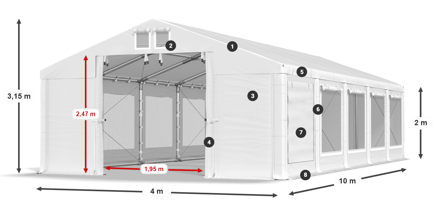 Krov: FR 620 PVC Zidovi: SD 500 PVC Legenda od 2 m