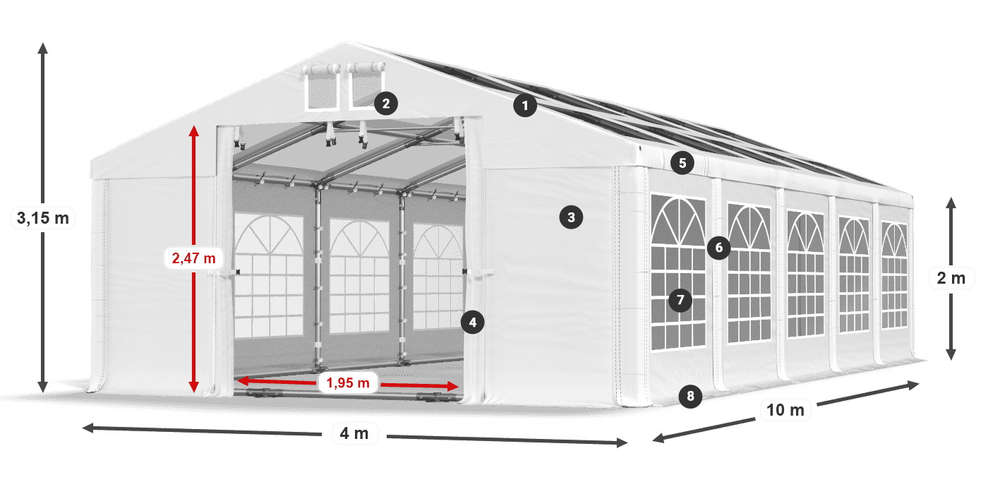 Krov: MS T 580 PVC Zidovi: FR 620 PVC Legenda od 2 m