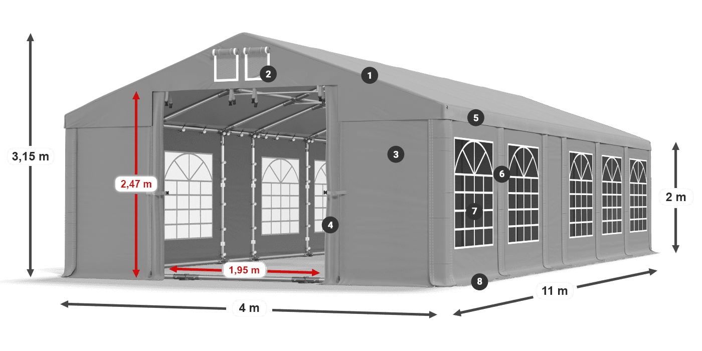 Krov: FR 620 PVC Zidovi: SD 500 PVC Legenda od 2 m