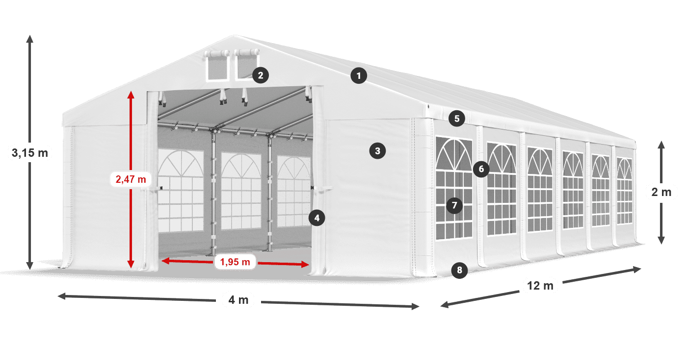 Krov: FR 620 PVC Zidovi: SD 500 PVC Legenda od 2 m