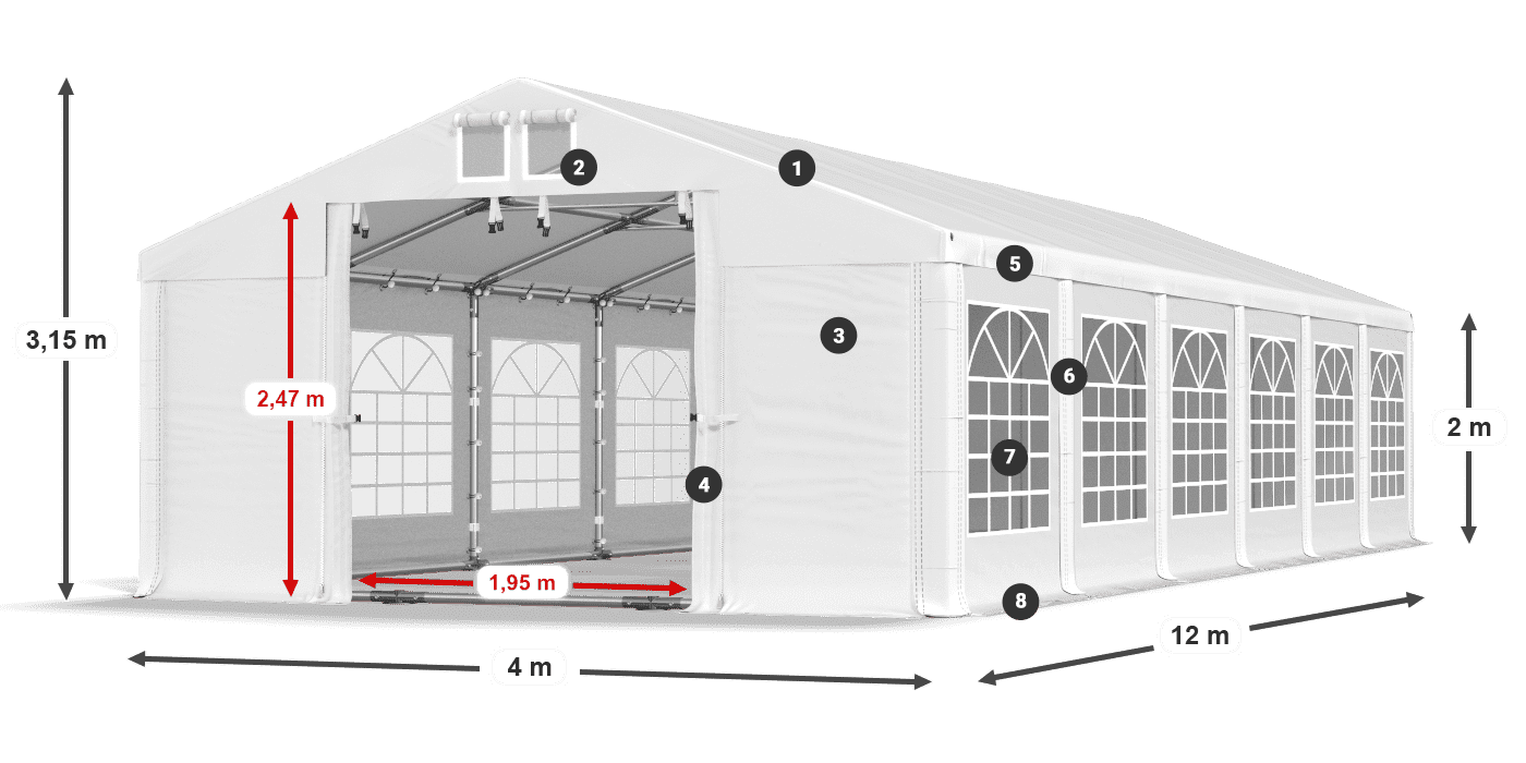 Krov: FR 620 PVC Zidovi: SD 500 PVC Legenda od 2 m