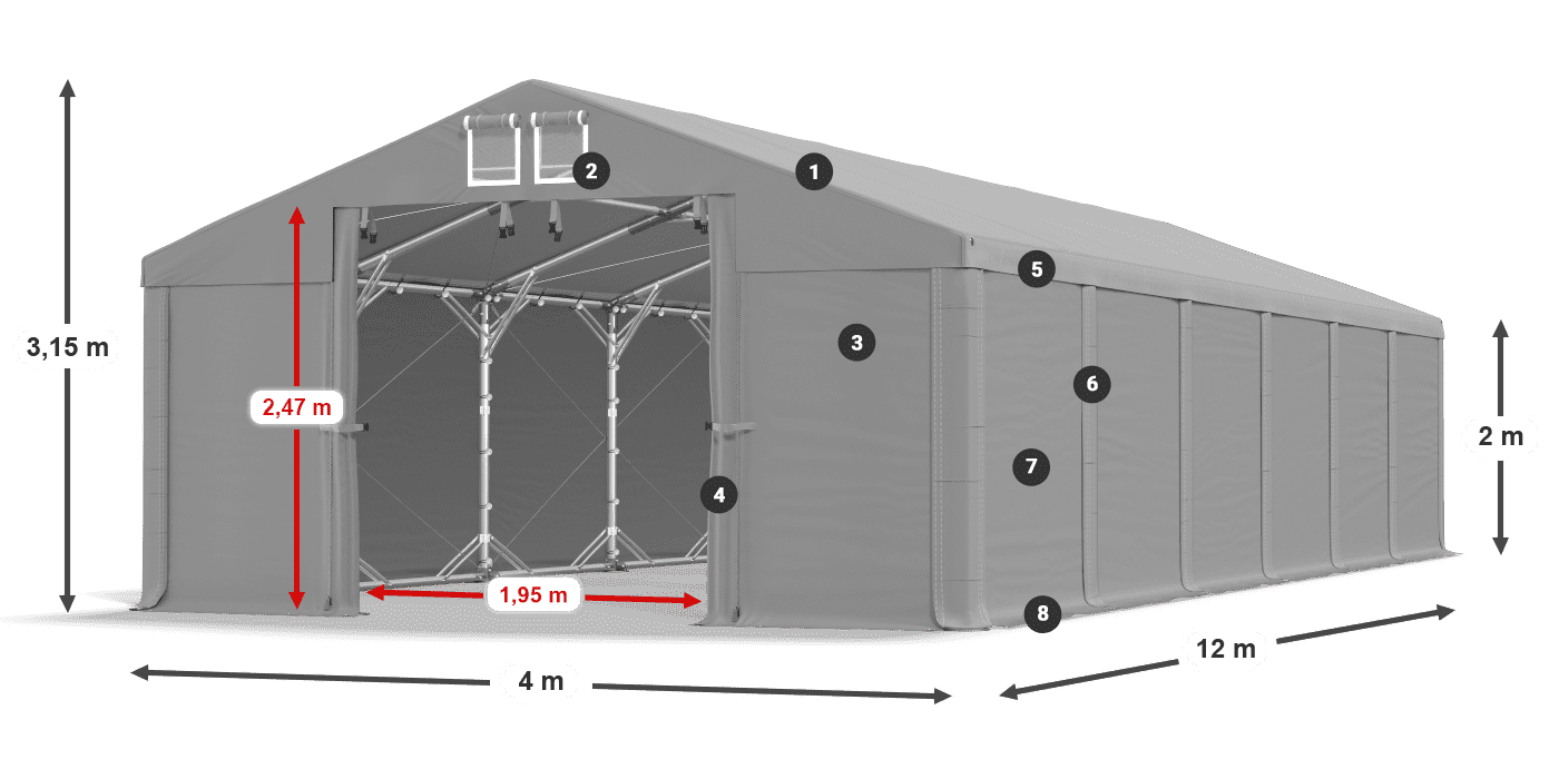 Krov: SD 560 PVC Zidovi: FR 620 PVC Legenda 2m