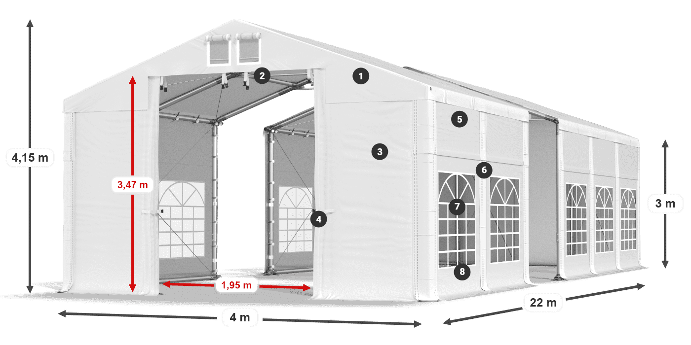 Krov: FR 620 PVC Zidovi: SD 500 PVC Legenda od 3 m