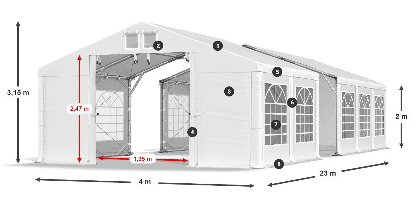 Krov: FR 620 PVC Zidovi: SD 500 PVC Legenda od 2 m