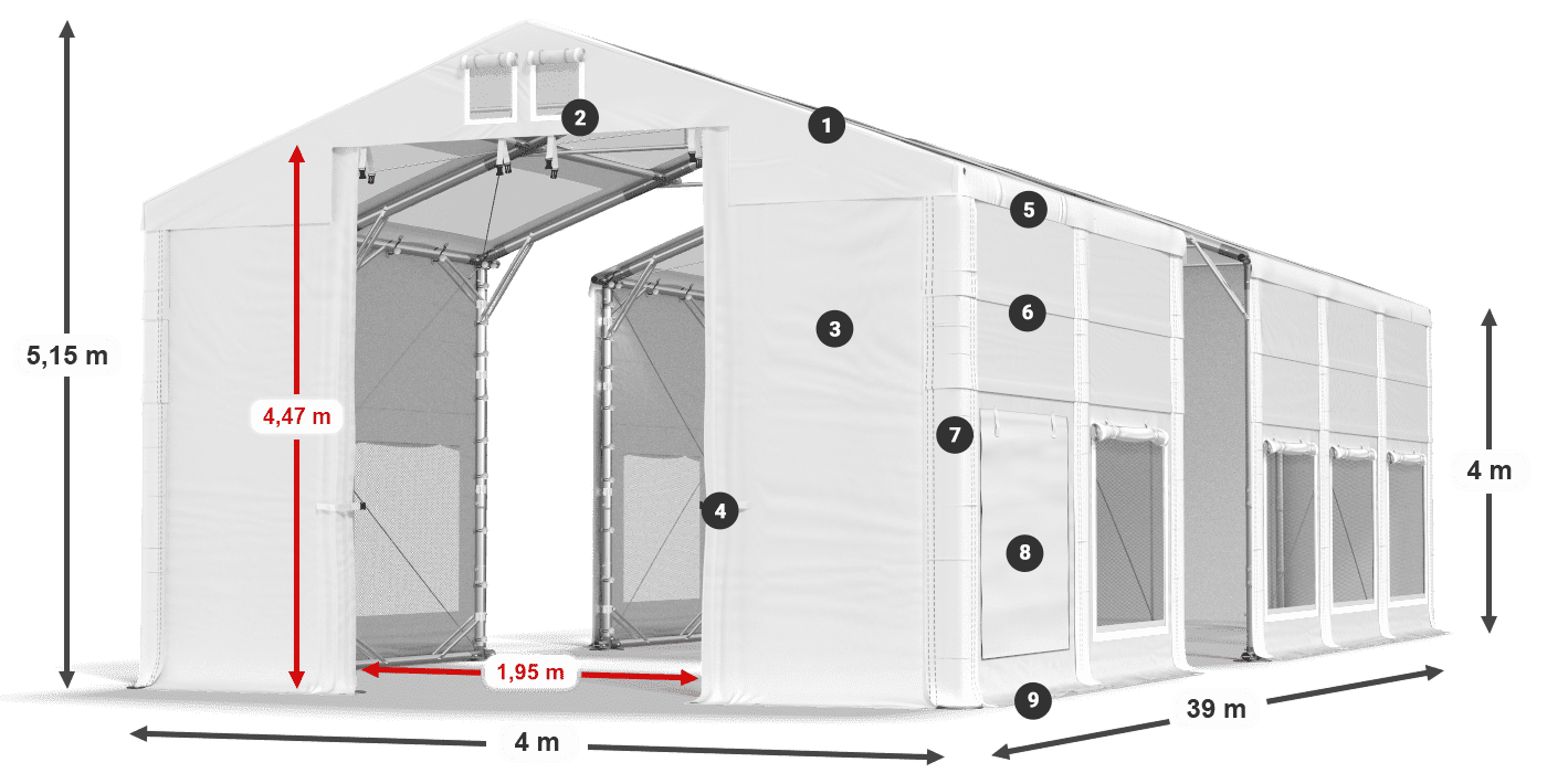 Krov: MS T 580 PVC Zidovi: SD M 500 PVC Legenda od 4 m
