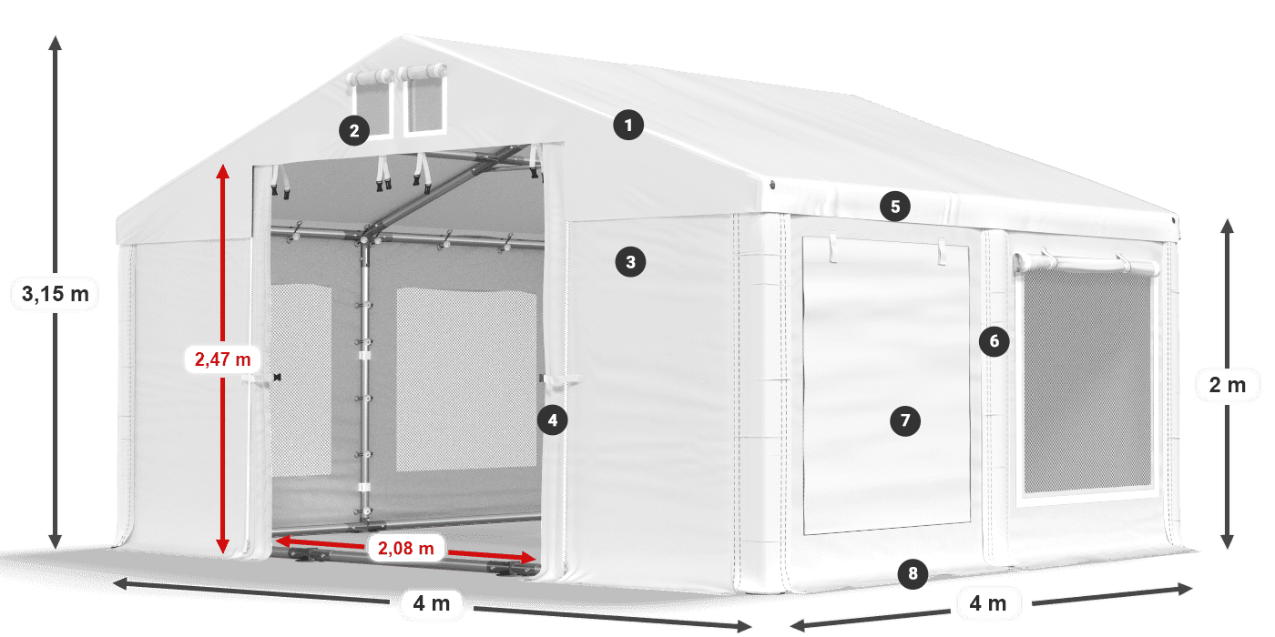 Krov: FR 620 PVC Zidovi: SD 500 PVC Legenda od 2 m