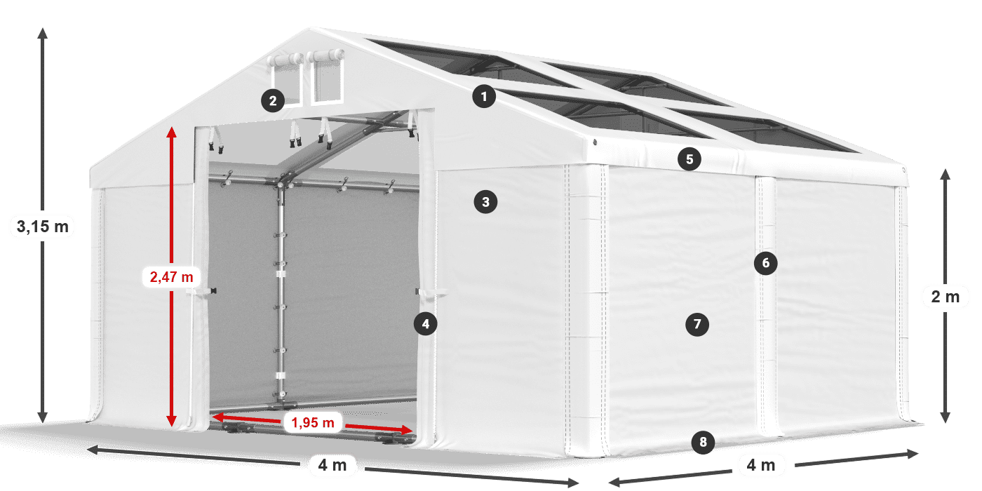 Krov: MS T 580 PVC Zidovi: SD 500 PVC Legenda od 2 m