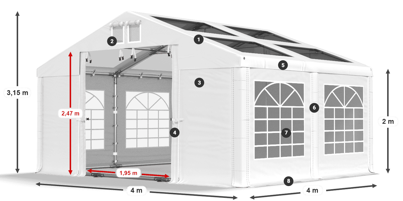 Krov: MS 580 PVC Zidovi: SD 500 PVC Legenda od 2 m
