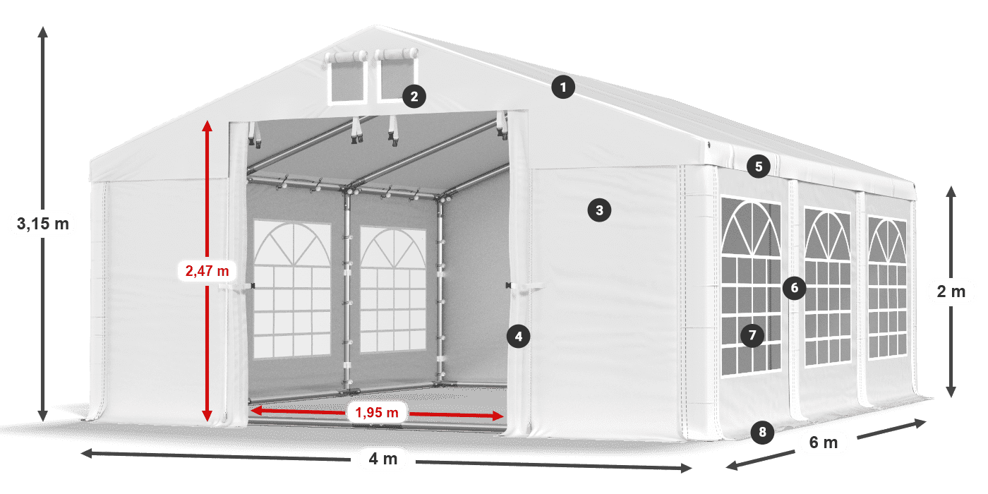 Krov: FR 620 PVC Zidovi: SD 500 PVC Legenda od 2 m