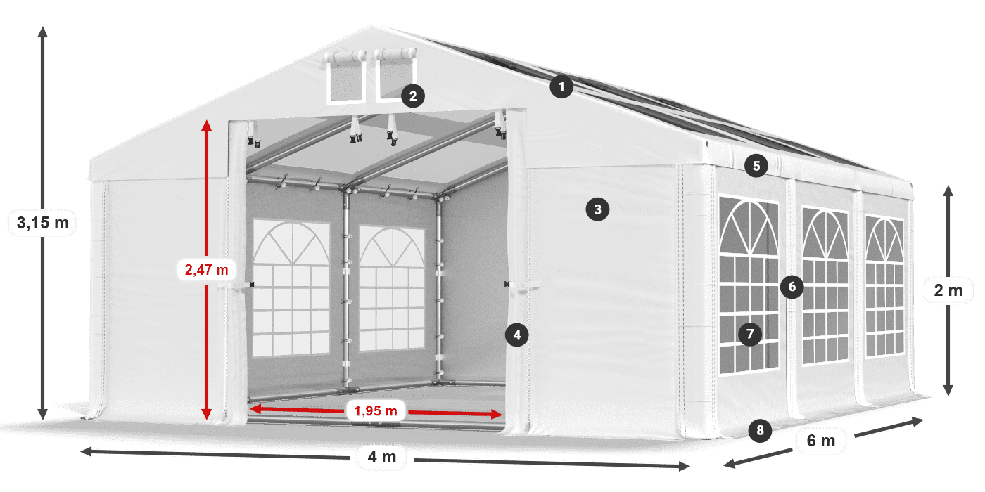 Krov: MS 580 PVC Zidovi: SD 500 PVC Legenda od 2 m