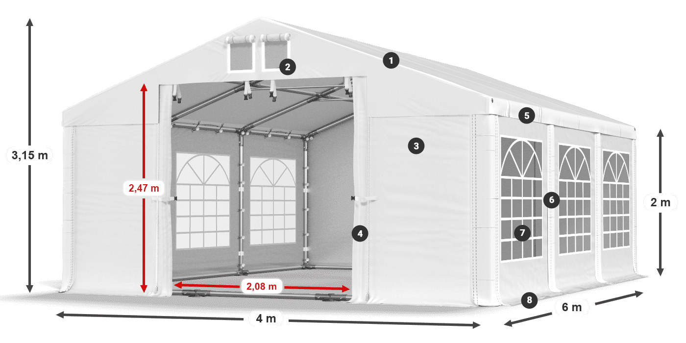 Krov: SD 560 PVC Zidovi: FR 620 PVC Legenda 2m