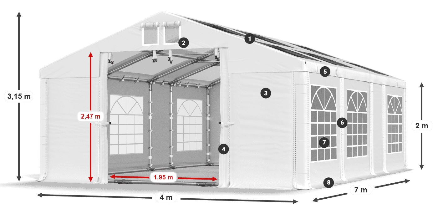 Krov: MS T 580 PVC Zidovi: FR 620 PVC Legenda od 2 m