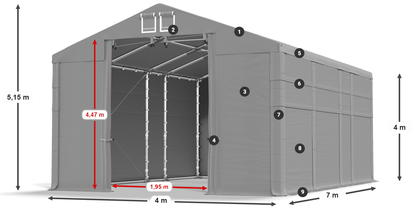 Krov: FR 620 PVC Zidovi: SD 500 PVC Legenda od 4 m