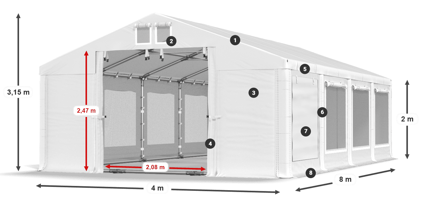 Krov: FR 620 PVC Zidovi: SD 500 PVC Legenda od 2 m
