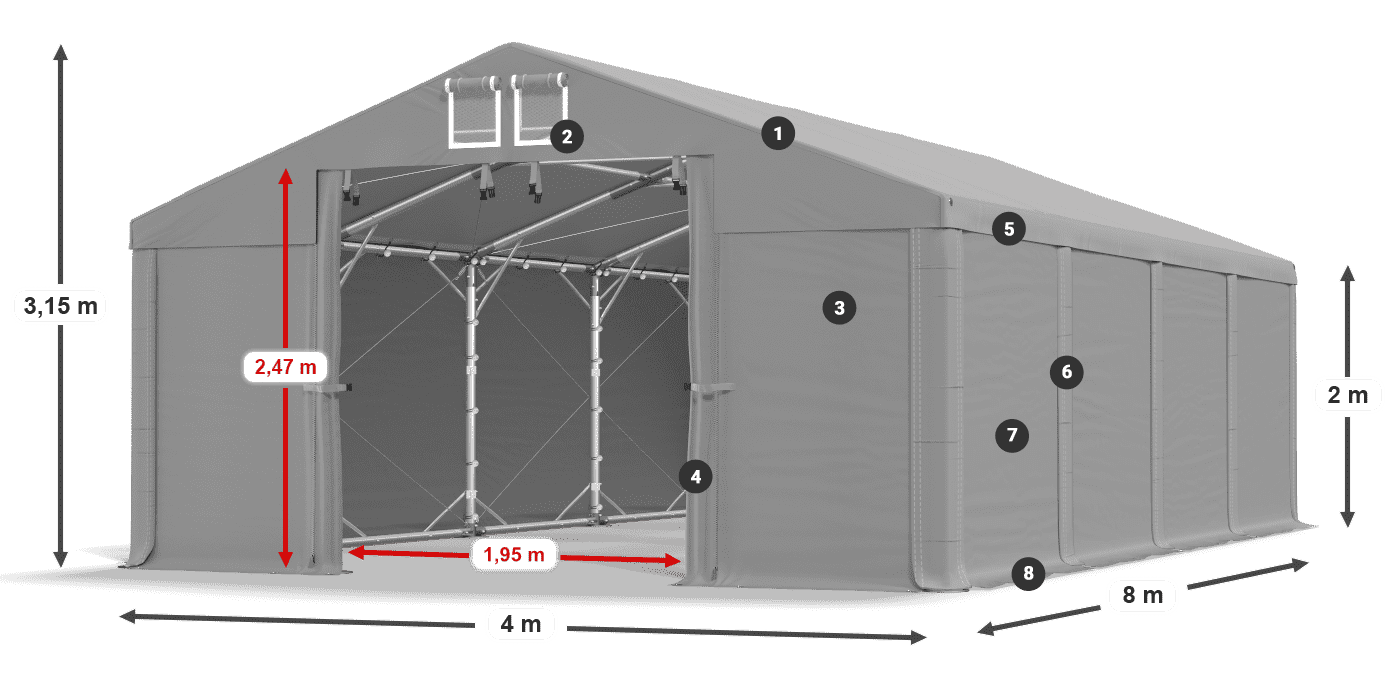 Krov: SD 560 PVC Zidovi: FR 620 PVC Legenda 2m
