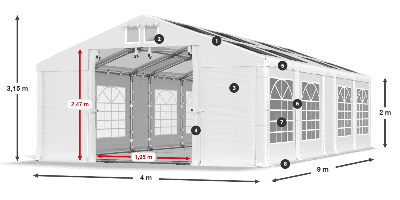 Krov: MS 580 PVC Zidovi: SD 500 PVC Legenda od 2 m