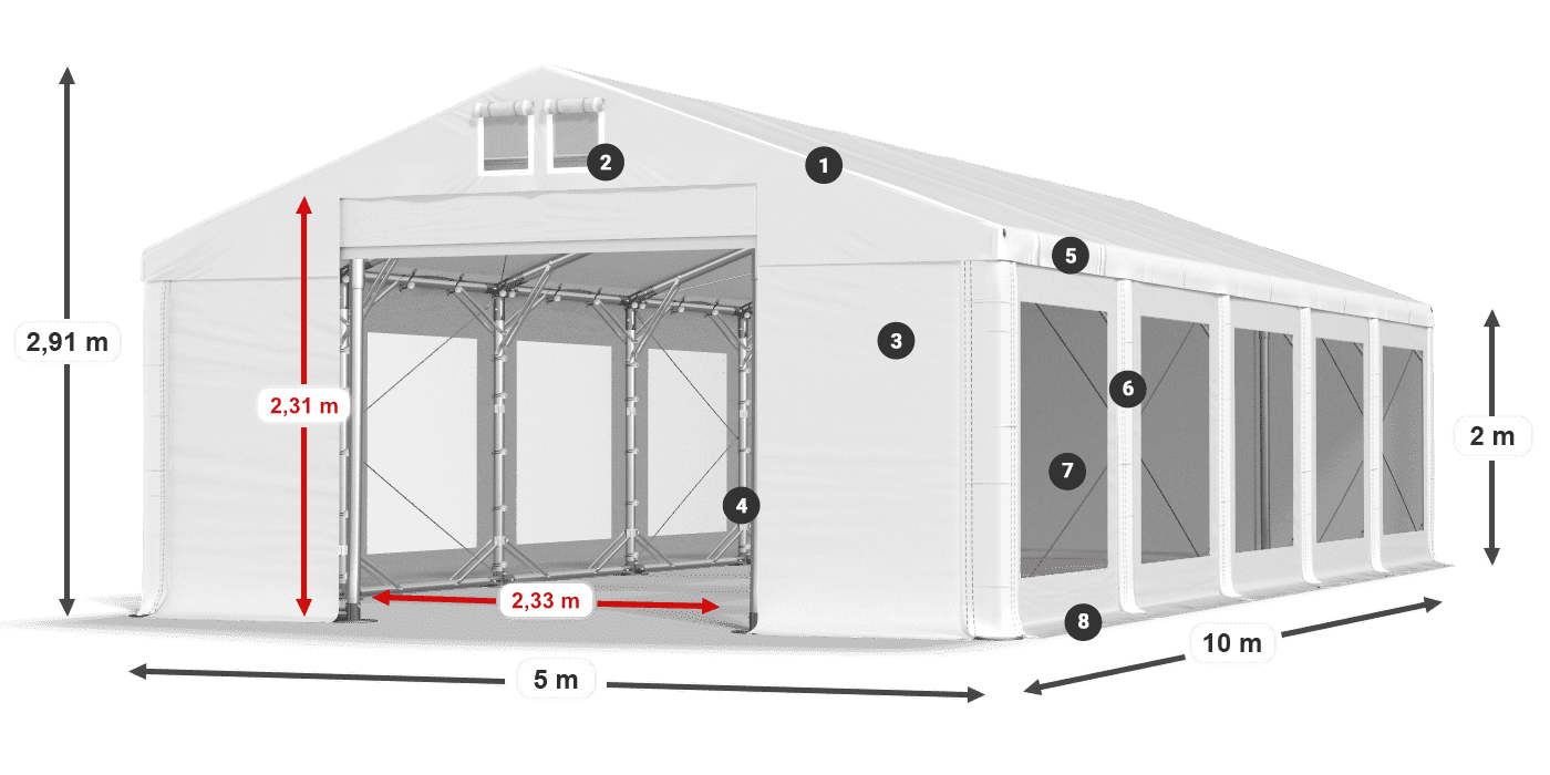 Krov: FR 620 PVC Zidovi: MS 580 PVC Legenda od 2 m