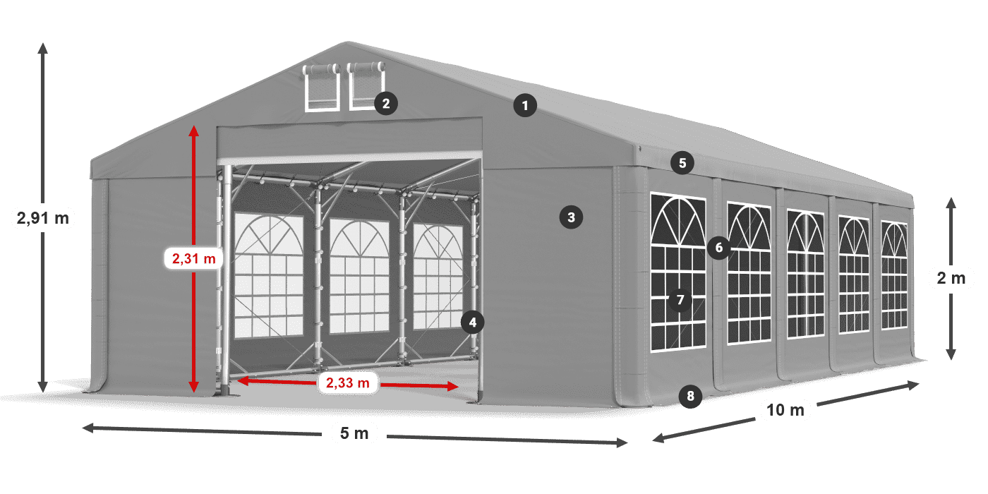 Krov: FR 620 PVC Zidovi: SD 500 PVC Legenda od 2 m