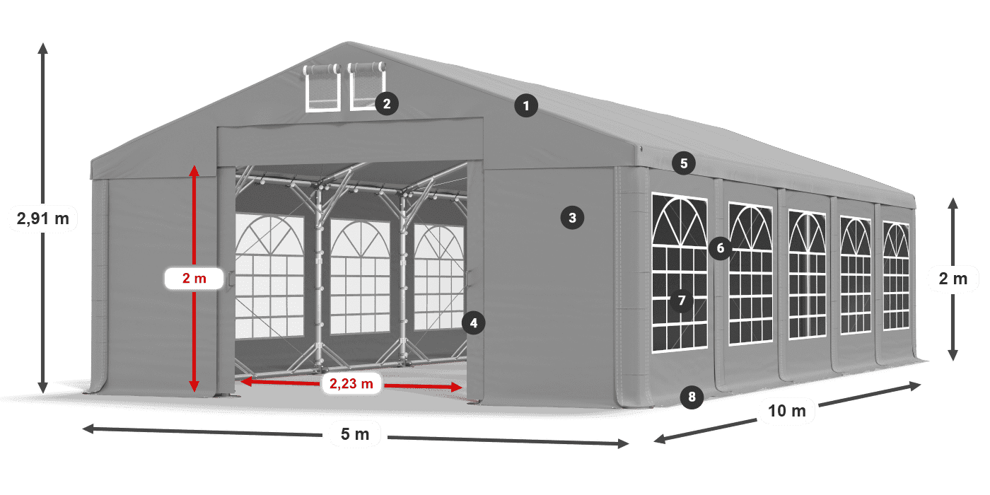 Krov: FR 620 PVC Zidovi: SD 500 PVC Legenda od 2 m