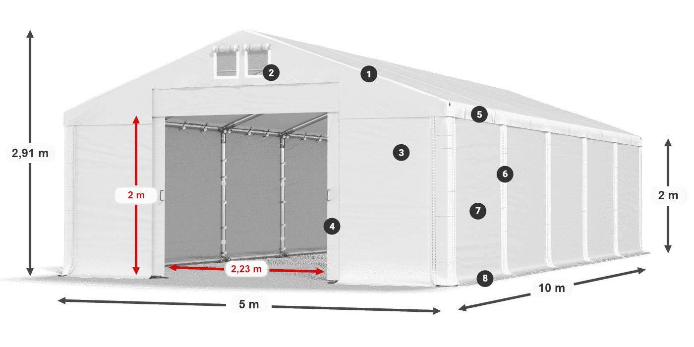 Krov: FR 620 PVC Zidovi: SD 500 PVC Legenda od 2 m