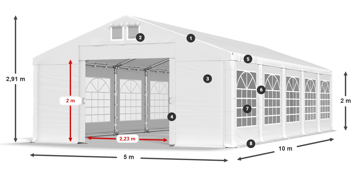 Krov: FR 620 PVC Zidovi: SD 500 PVC Legenda od 2 m