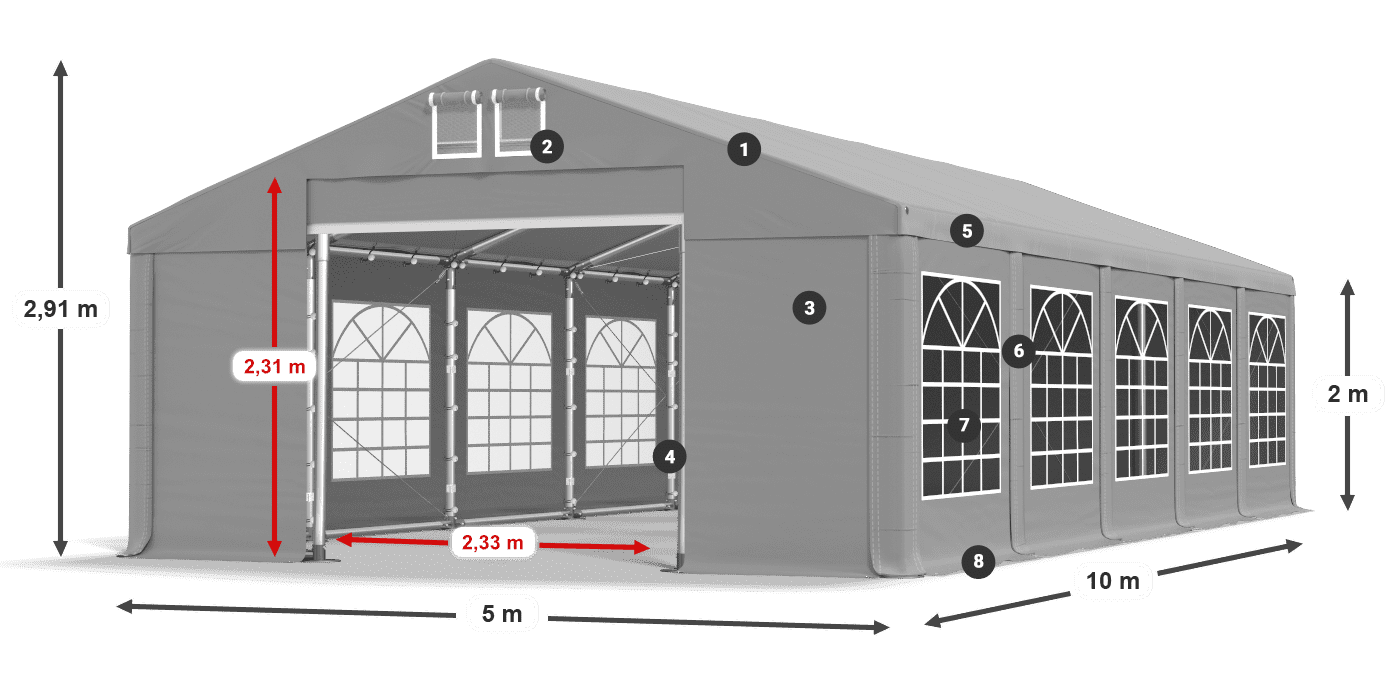 Krov: FR 620 PVC Zidovi: SD 500 PVC Legenda od 2 m