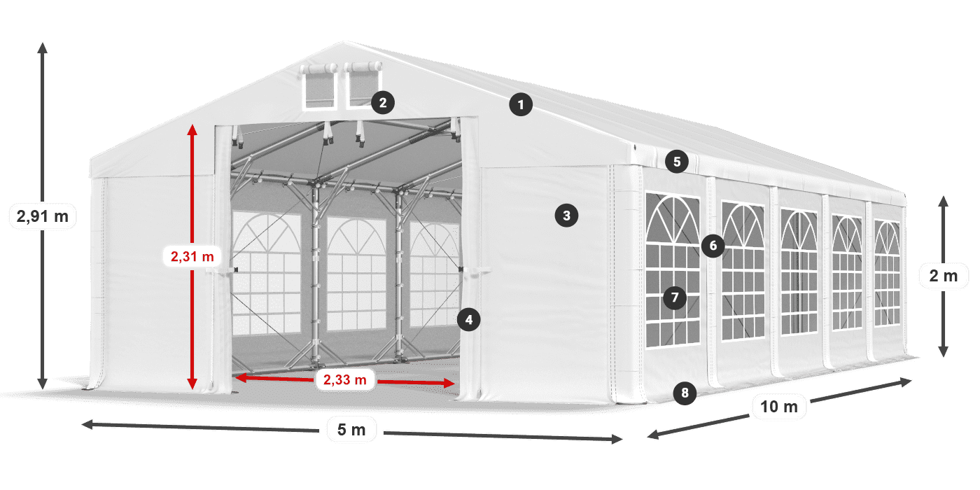 Krov: SD 560 PVC Zidovi: FR 620 PVC Legenda 2m