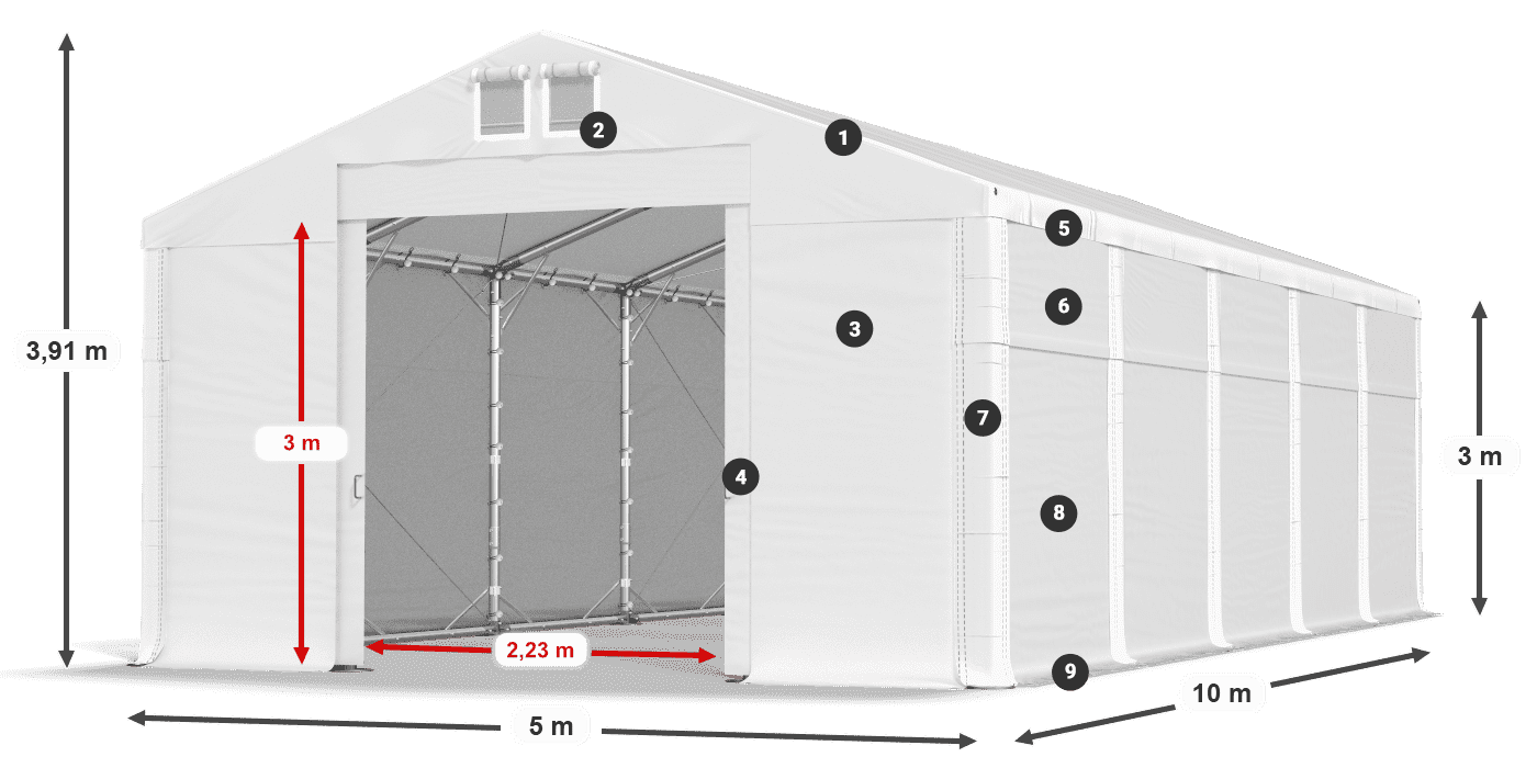Krov: SD 560 PVC Zidovi: FR 620 PVC Legenda 3m
