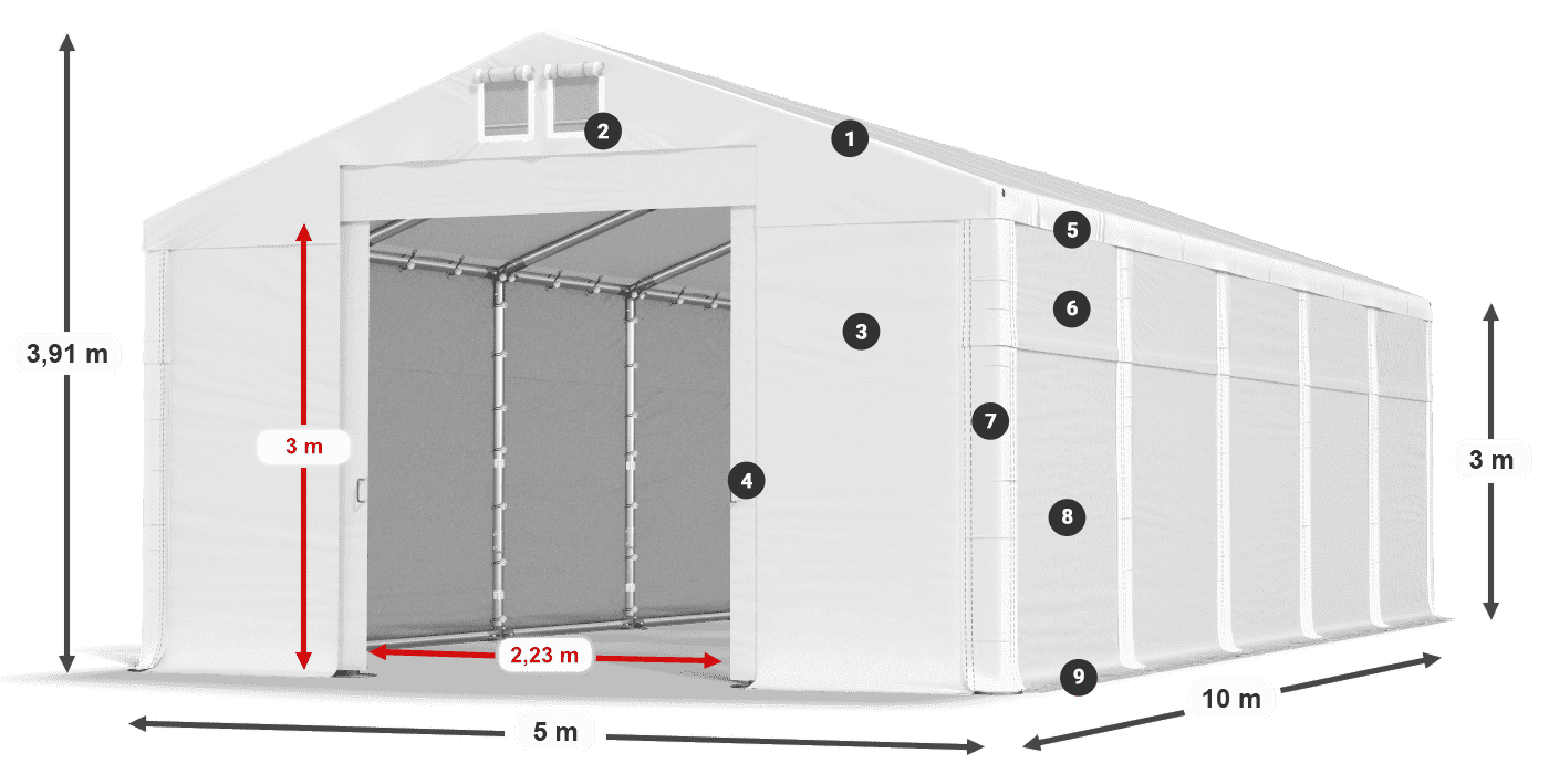 Krov: SD 560 PVC Zidovi: FR 620 PVC Legenda 3m