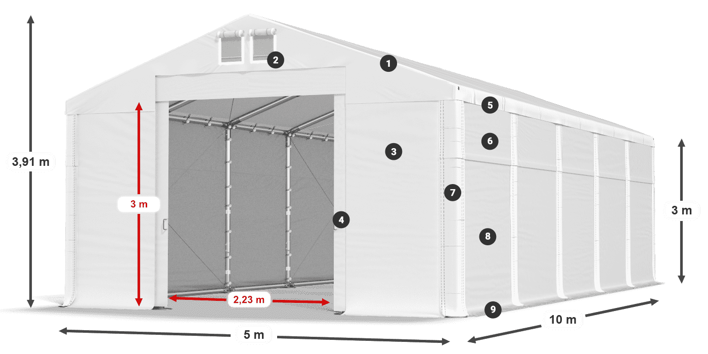 Krov: SD 560 PVC Zidovi: FR 620 PVC Legenda 3m