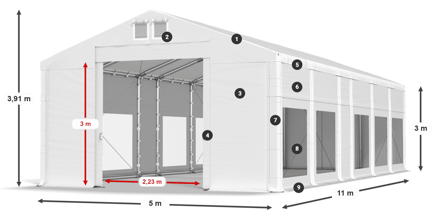 Krov: FR 620 PVC Zidovi: MS 580 PVC Legenda od 3 m