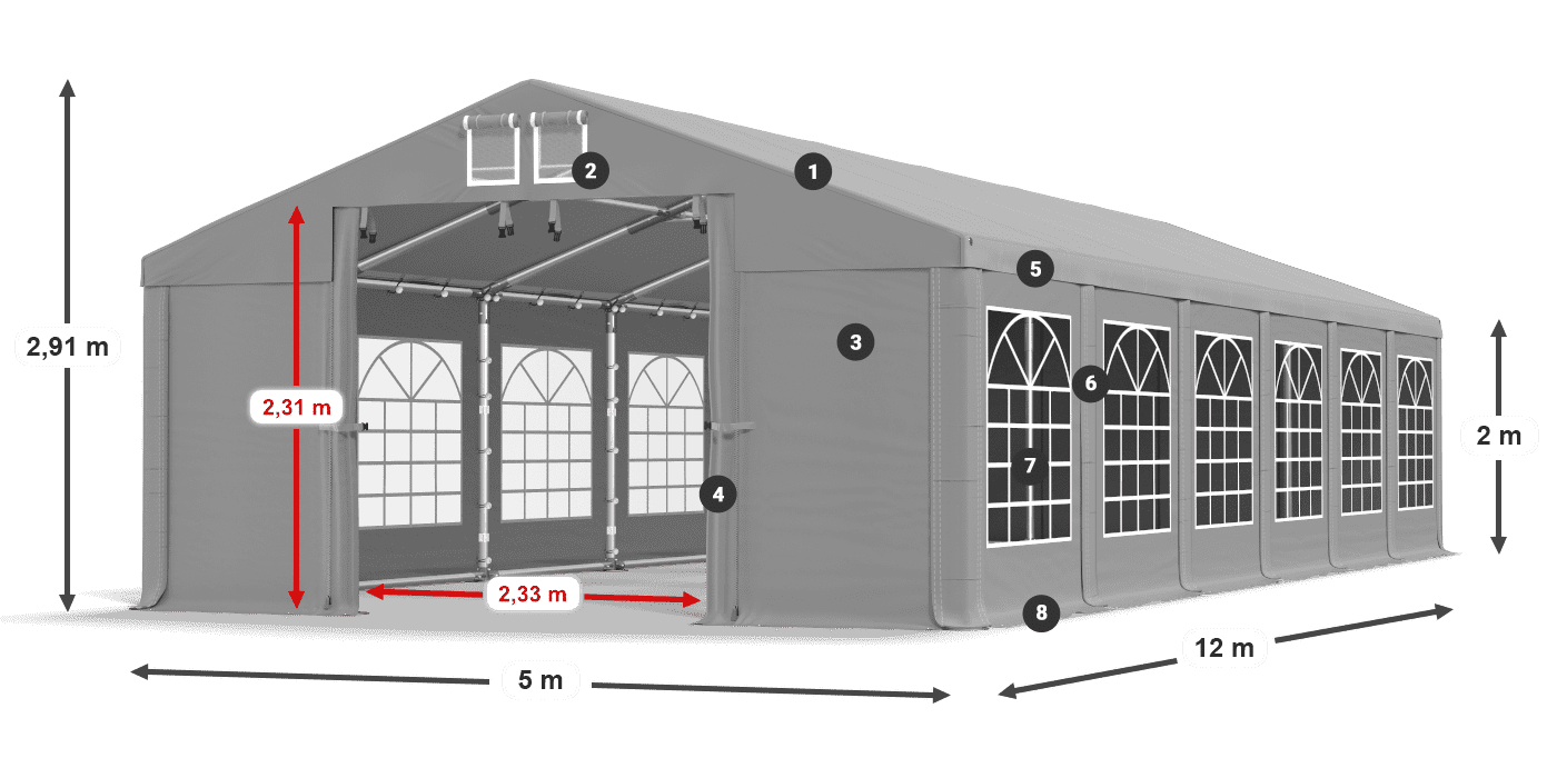 Krov: FR 620 PVC Zidovi: SD 500 PVC Legenda od 2 m