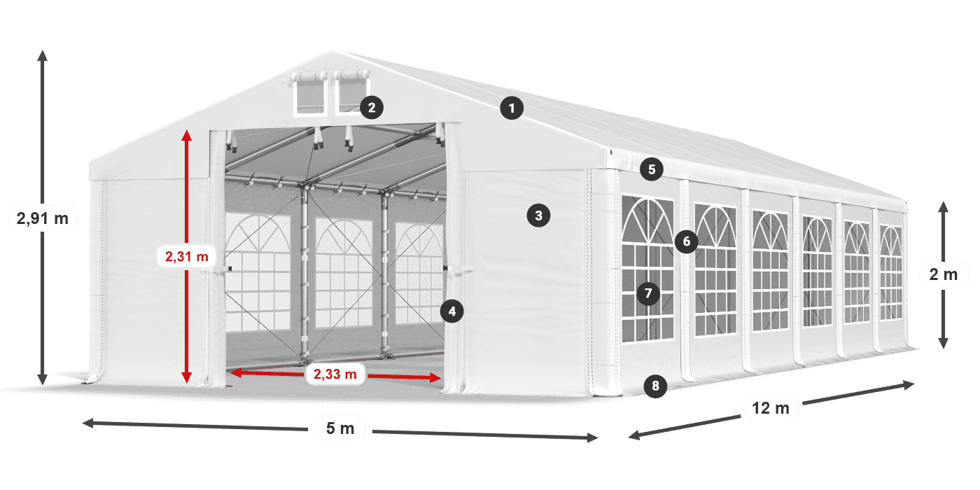 Krov: FR 620 PVC Zidovi: SD 500 PVC Legenda od 2 m
