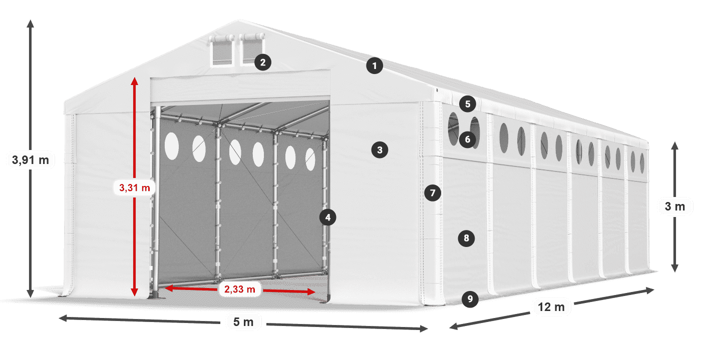 Krov: SD 560 PVC Zidovi: FR O 620 PVC Legenda 3m