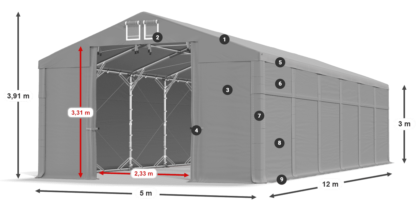 Krov: SD 560 PVC Zidovi: MS 580 PVC Legenda 3m