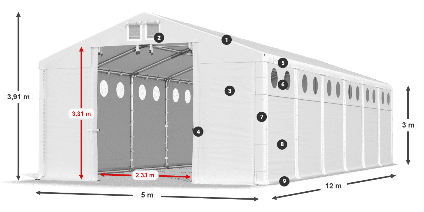Krov: SD 560 PVC Zidovi: MS O 580 PVC Legenda 3m