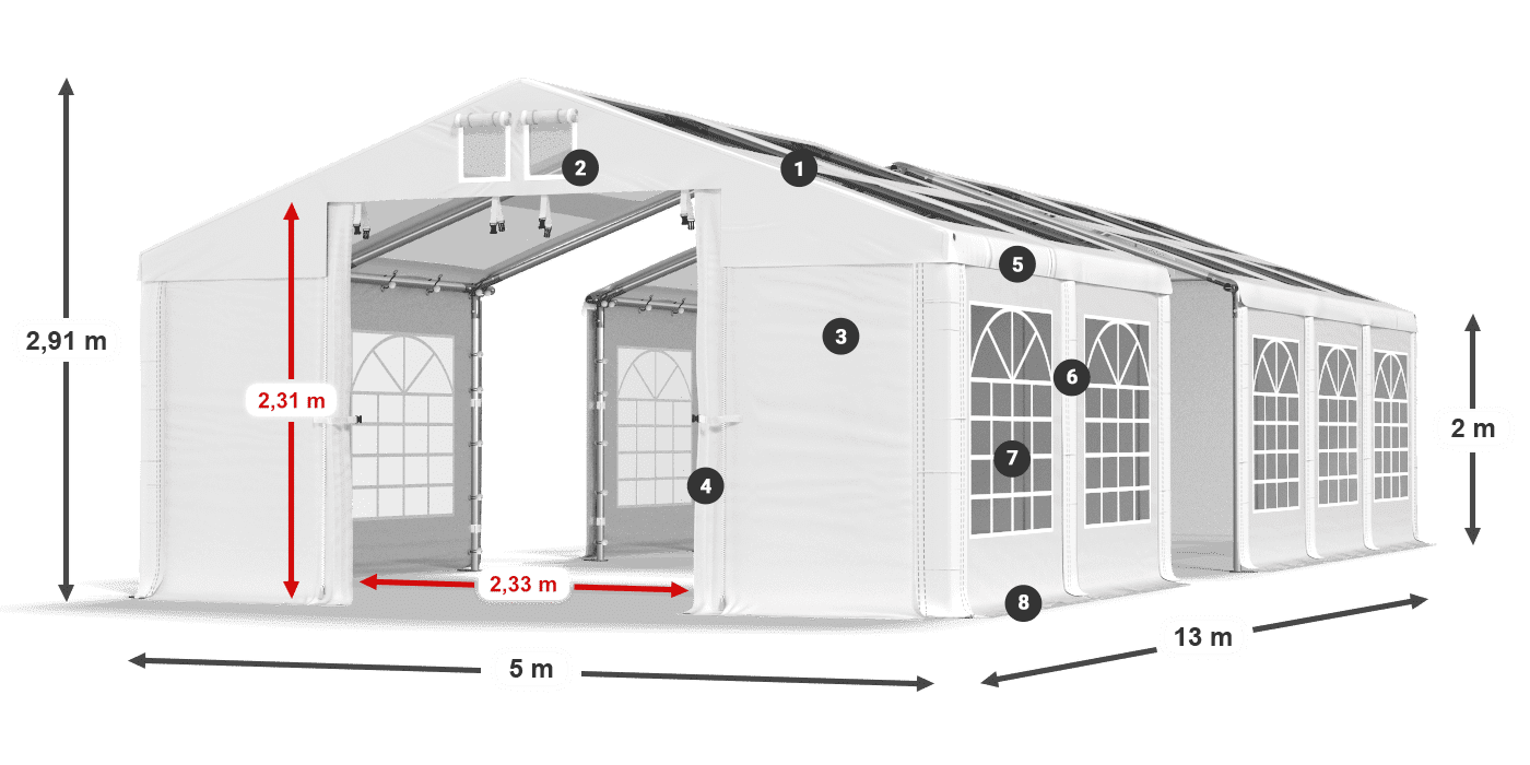 Krov: MS 580 PVC Zidovi: SD 500 PVC Legenda od 2 m