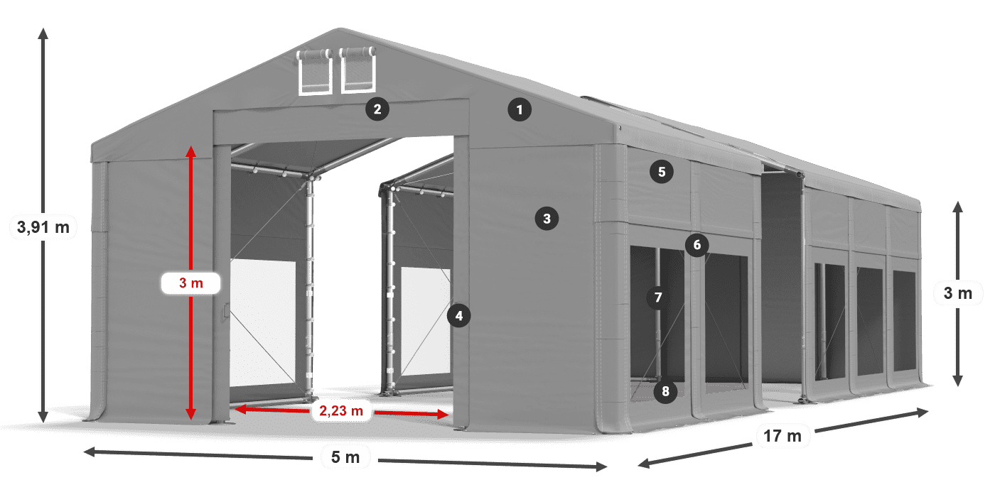 Krov: FR 620 PVC Zidovi: MS 580 PVC Legenda od 3 m