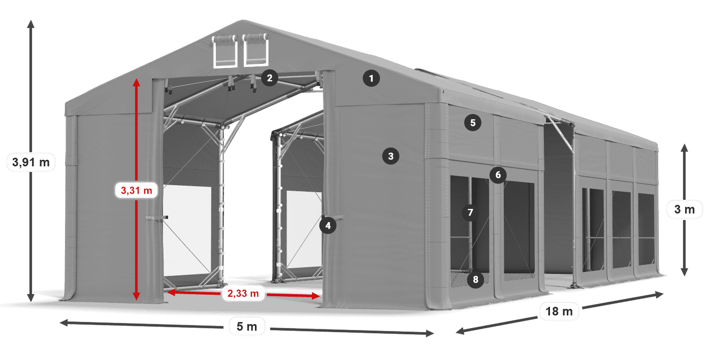 Krov: FR 620 PVC Zidovi: MS 580 PVC Legenda od 3 m