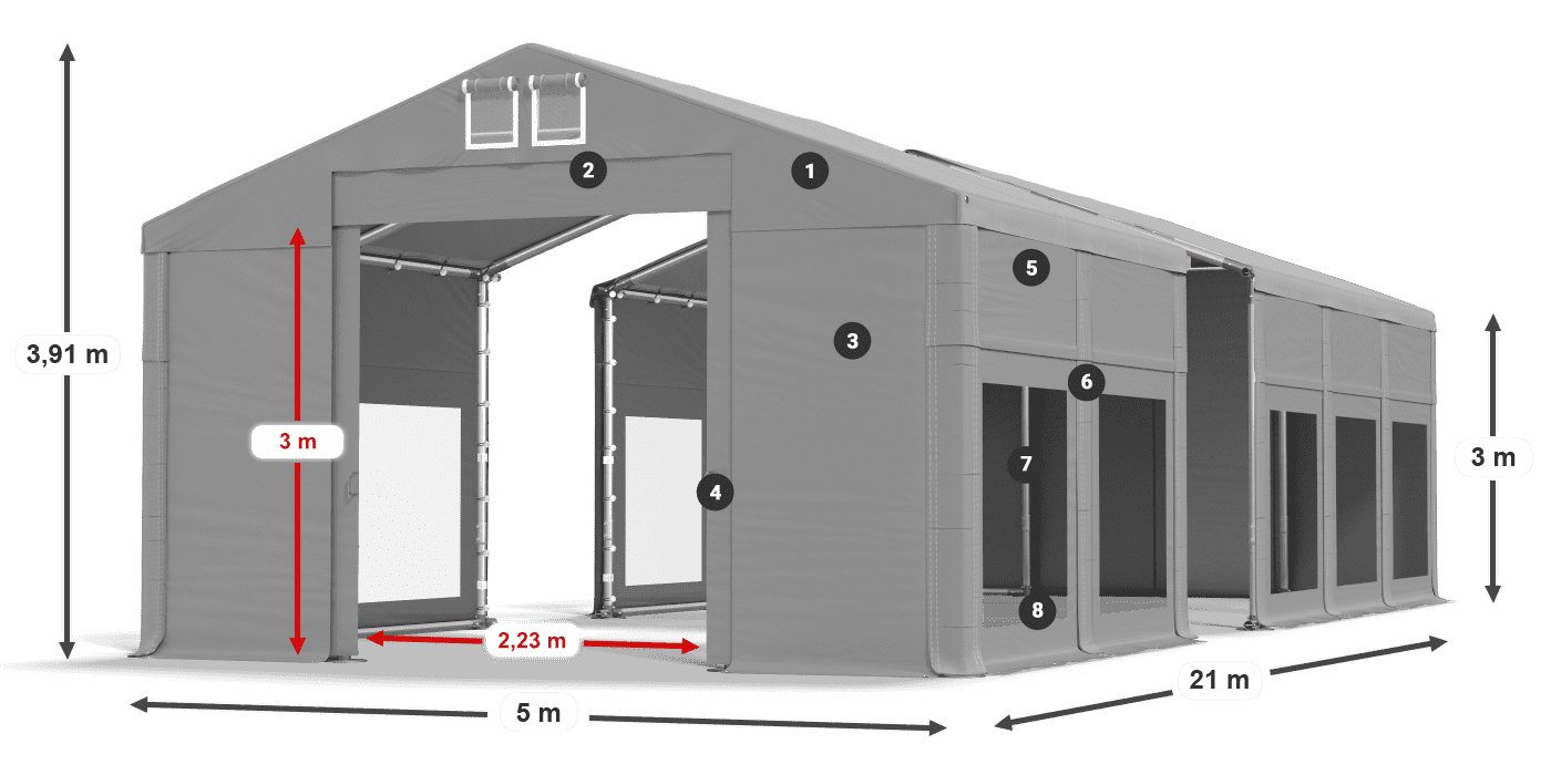 Krov: FR 620 PVC Zidovi: MS 580 PVC Legenda od 3 m