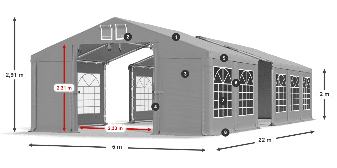 Krov: FR 620 PVC Zidovi: SD 500 PVC Legenda od 2 m