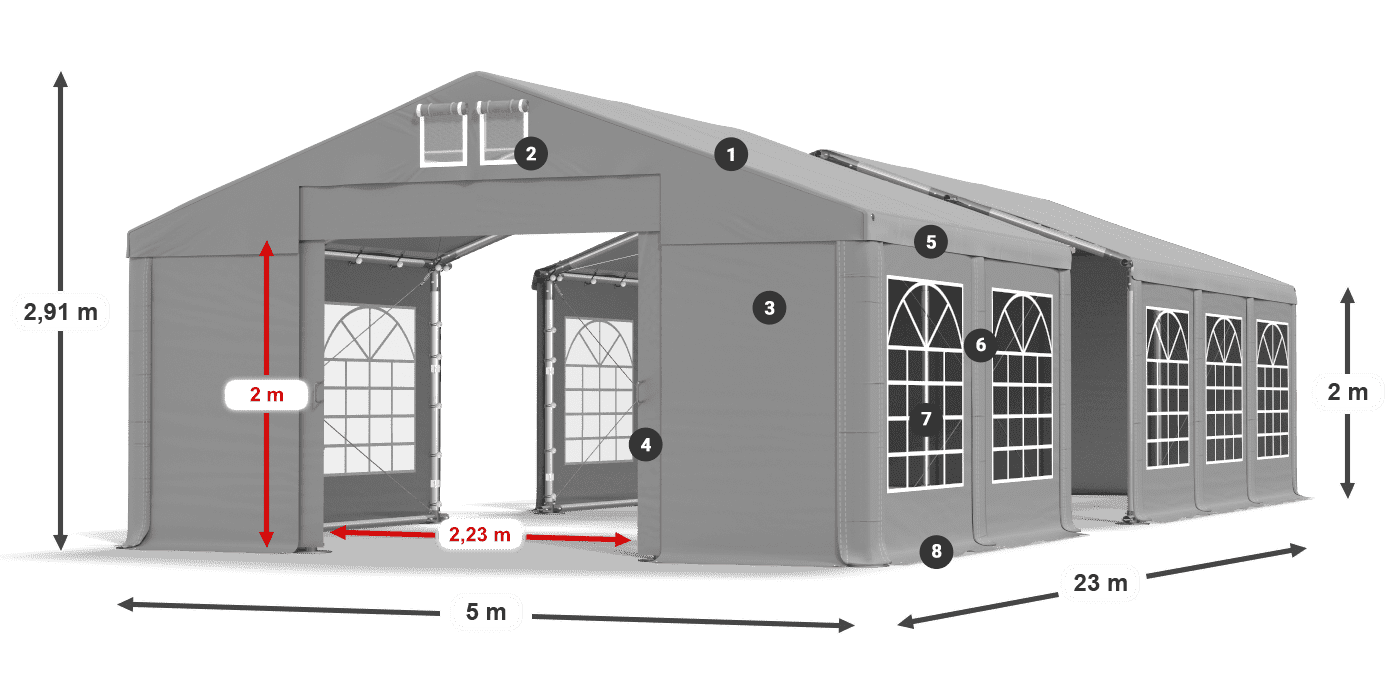 Krov: FR 620 PVC Zidovi: SD 500 PVC Legenda od 2 m