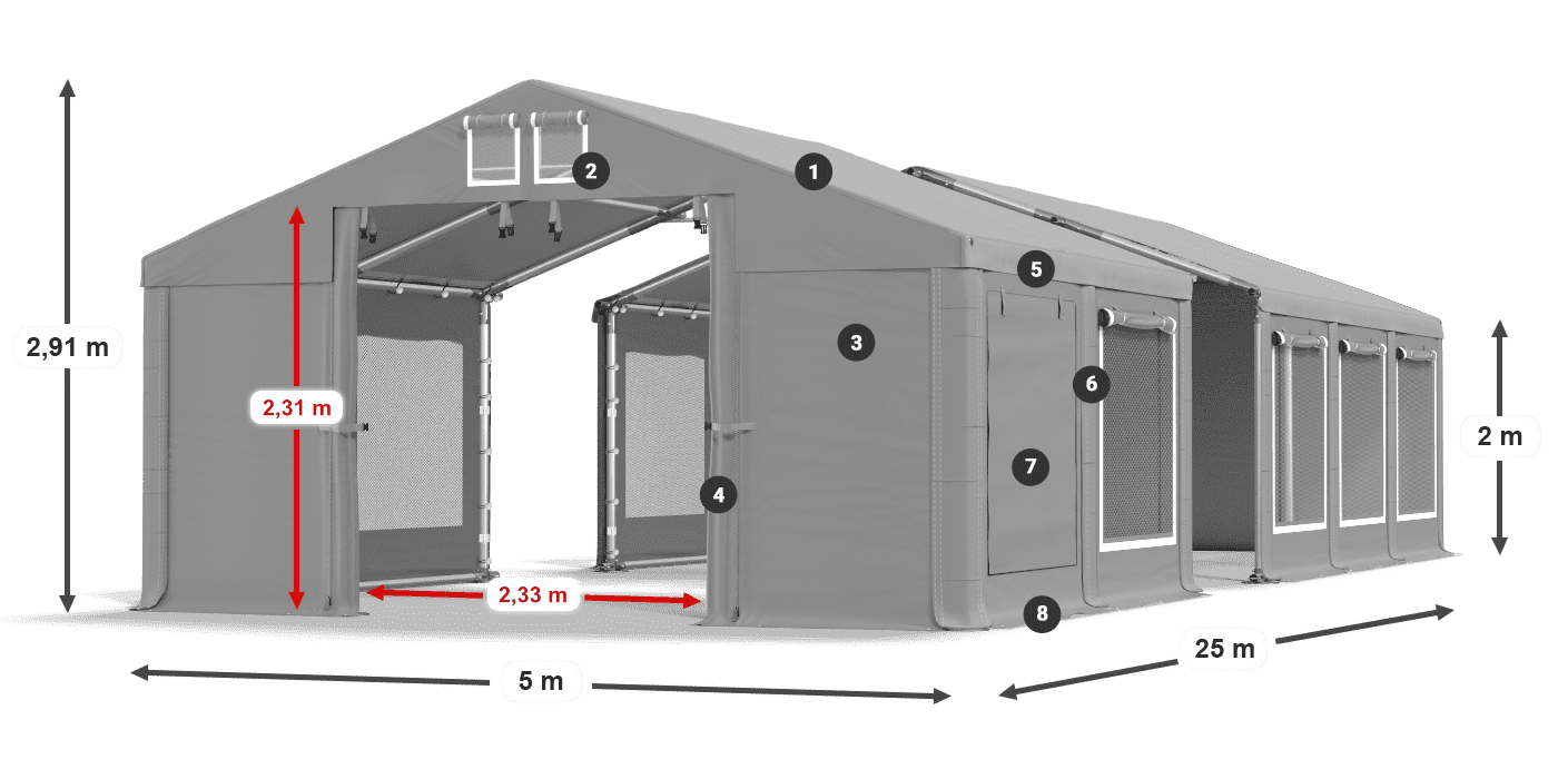 Krov: FR 620 PVC Zidovi: SD 500 PVC Legenda od 2 m