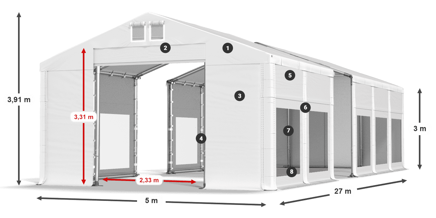 Krov: FR 620 PVC Zidovi: MS 580 PVC Legenda od 3 m