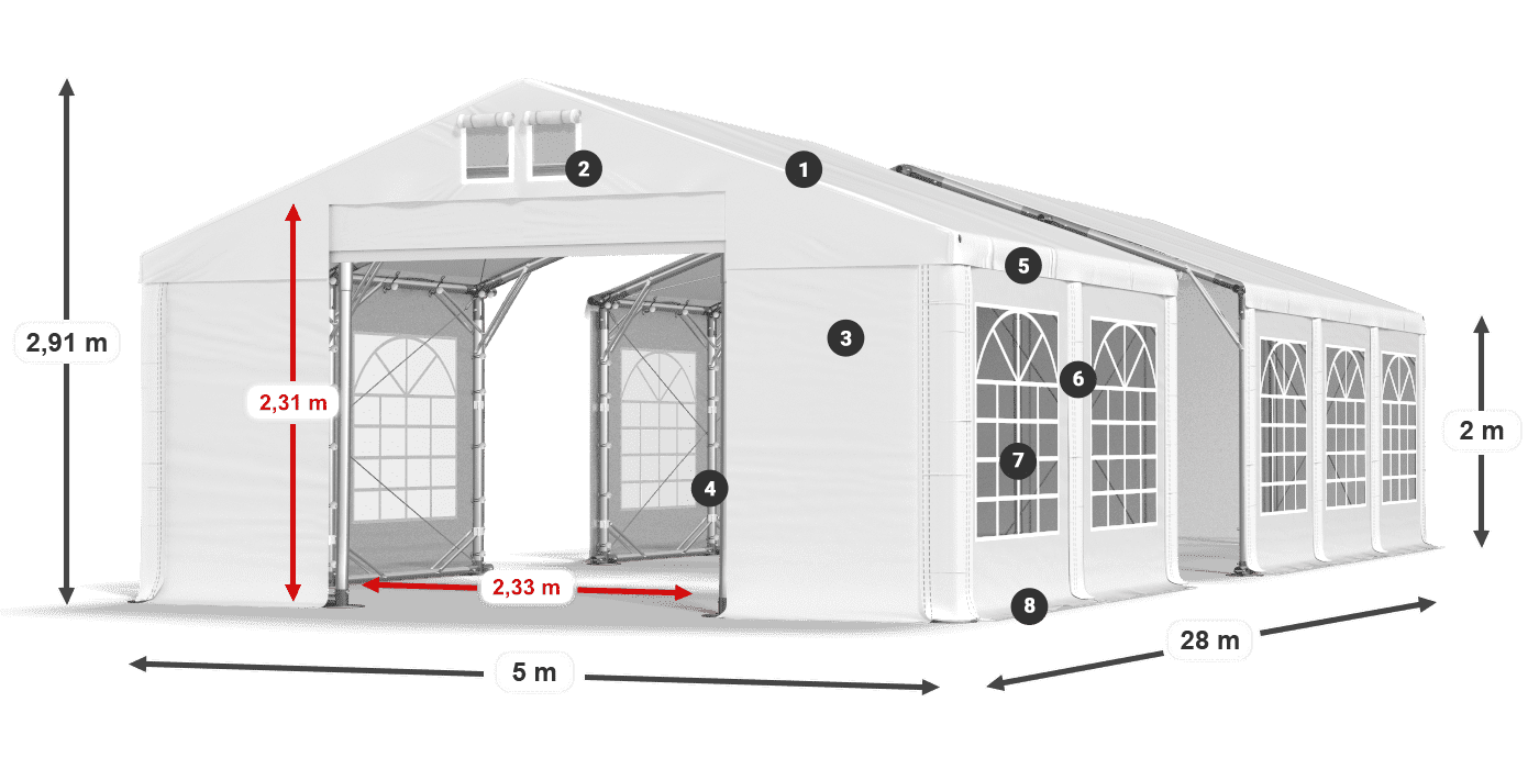 Krov: FR 620 PVC Zidovi: SD 500 PVC Legenda od 2 m