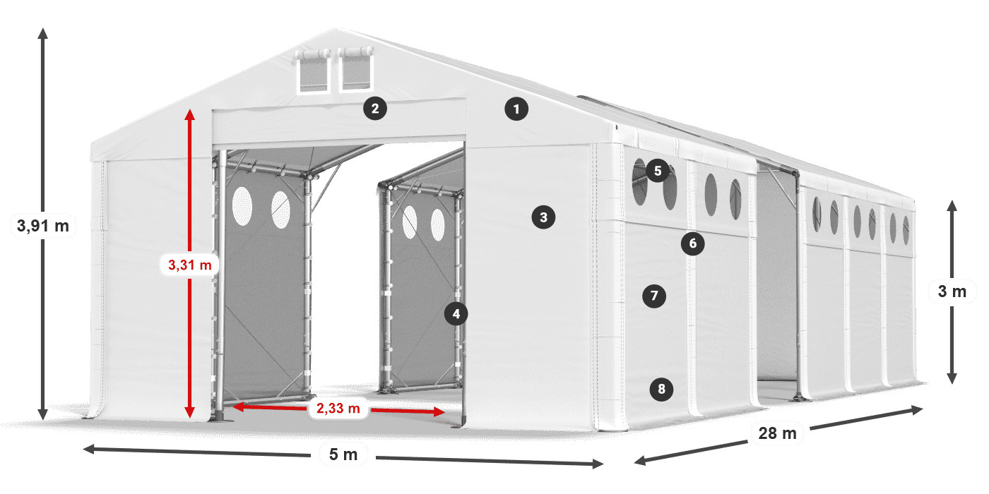 Krov: FR 620 PVC Zidovi: MS O 580 PVC Legenda od 3 m