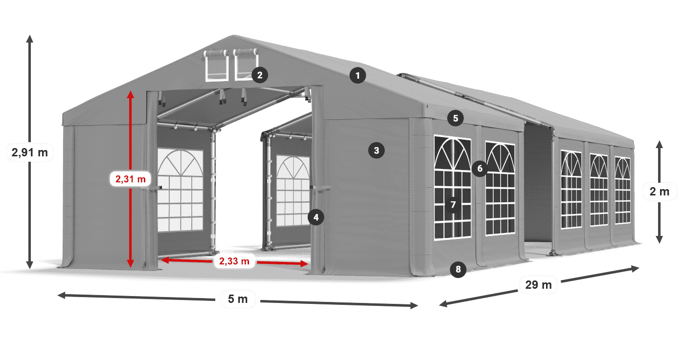 Krov: FR 620 PVC Zidovi: SD 500 PVC Legenda od 2 m