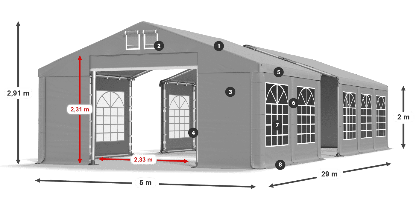 Krov: FR 620 PVC Zidovi: SD 500 PVC Legenda od 2 m