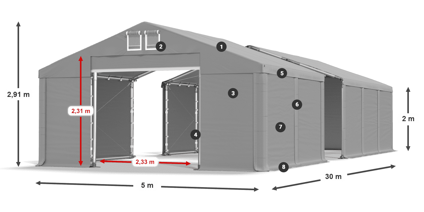 Krov: FR 620 PVC Zidovi: SD 500 PVC Legenda od 2 m
