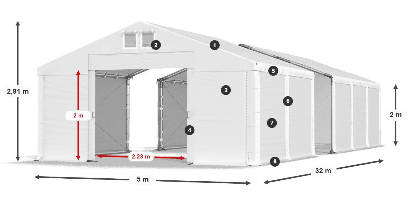 Krov: SD 560 PVC Zidovi: MS 580 PVC legenda 2m